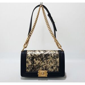 Boy Bag Medium Metallic Gold